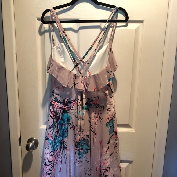 Lipsy London Cross Over Floral Lilac Dress - Picture 4 of 6